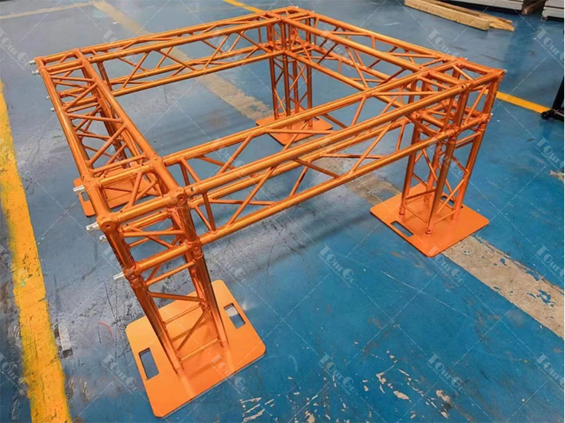 Gold Color 200mm Aluminum Stage Lighting Mini Spigot Truss for Trade Show Exhibition Display