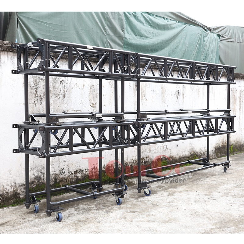 Black Pre Rig Truss With Wheels to Pre Rigged Lighting Fixtures for Venues
