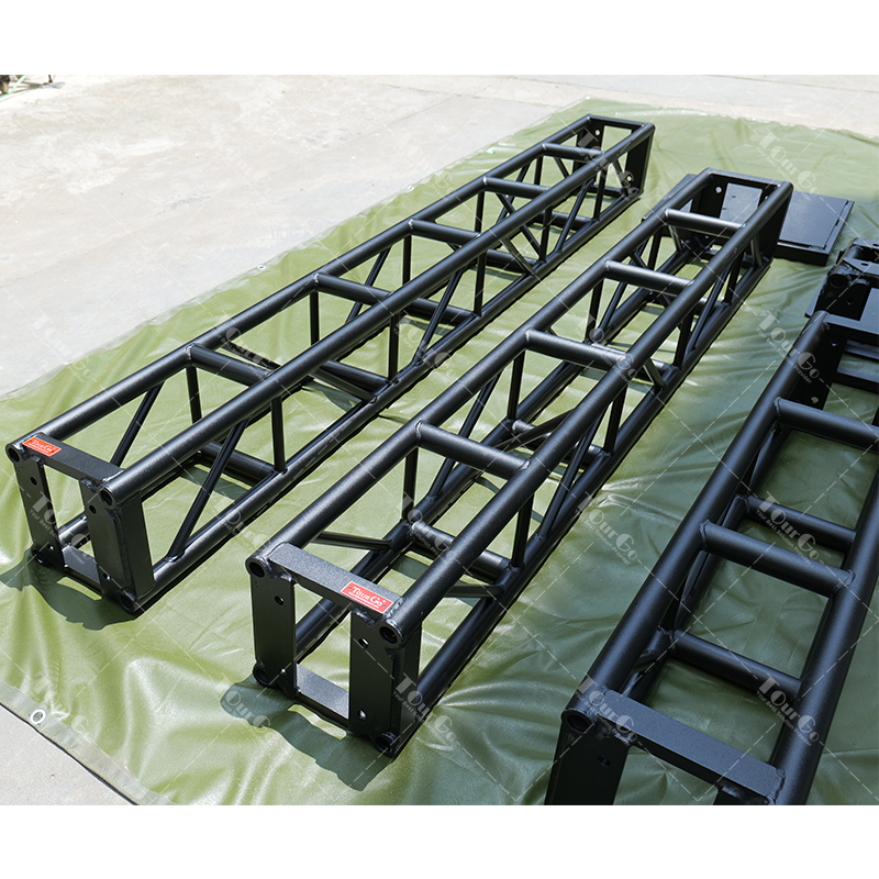 TUV certificated Thomas 12” black outdoor event exhibit lighting stage trade show booth aluminum square box screw truss system