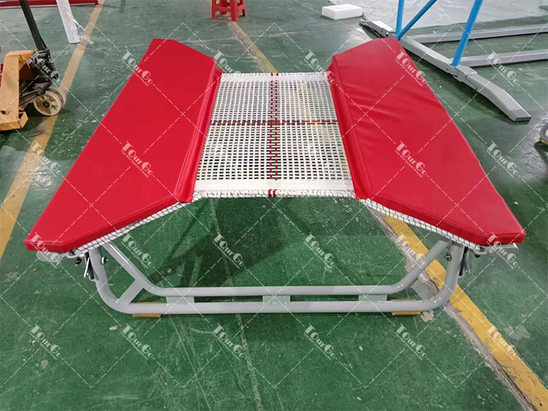 Adjustable Inclined Open-End Gymnastics Mini Trampoline for Ninja Warrior Obstacle Course Training