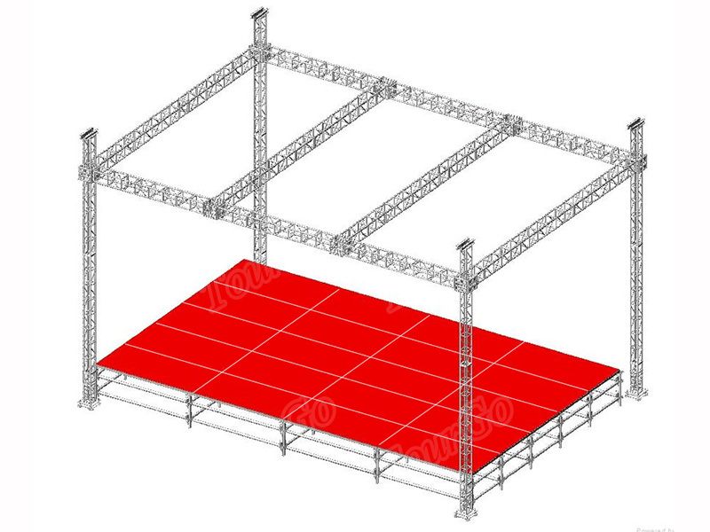 Tourgo High Quality Aluminum Global Truss Roof System with Aluminum Portable Stage