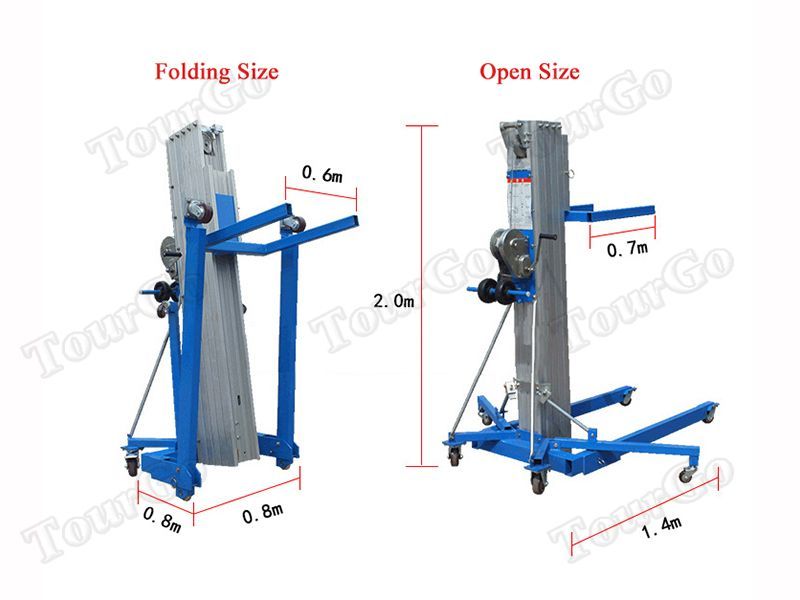 TourGo Heavy Duty Elevator Lifting Tower Telescopic Truss Stand,Max 420kg with 3.5m