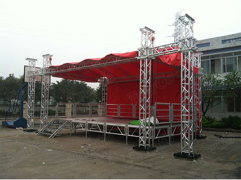 Tourgo aluminum roof trusses with portable stage
