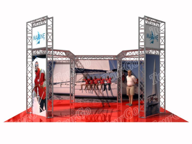 Tourgo Aluminium exhibition booth design, custom trade show aluminum truss trade show booth