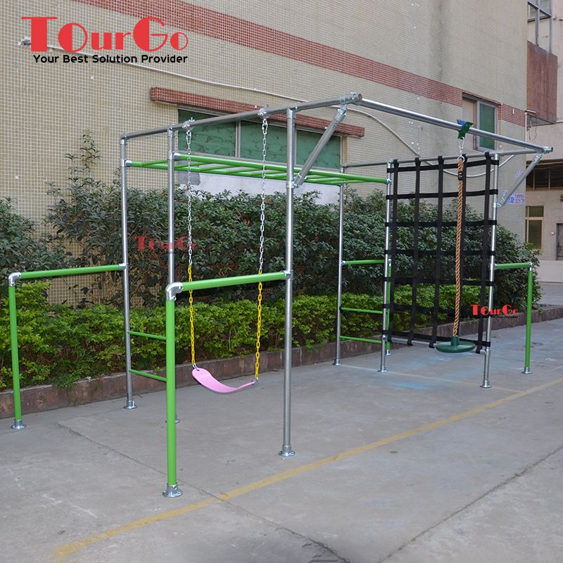 portable outdoor playground backyard monkey bar ninja slackline obstacle course for kids training