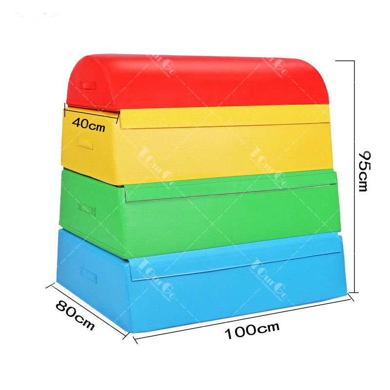 Four storey soft jump box play equipment set pommel horse gymnastics foam vaulting box for sale