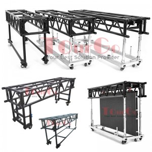 Portable Moving Light Truss System Aluminum Black Tyler GT Plus Moving Light Pre Rig Truss with U Base for LED Display Truss