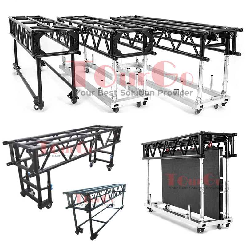 Portable Moving Light Truss System Aluminum Black Tyler GT Plus Moving Light Pre Rig Truss with U Base for LED Display Truss