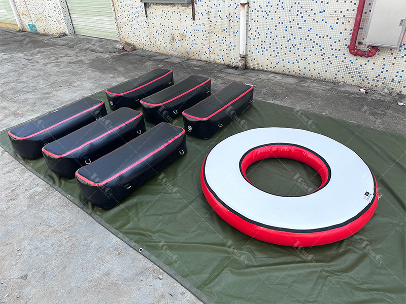 Inflatable Ninja Obstacle Course Challenge Parkour Air Track Ninja Block Games for Trampoline Park