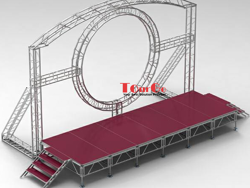 TourGo Aluminum Stage Backdrop Truss System with Portable Stage