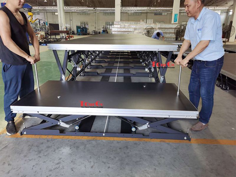 1x2m Aluminum Portable Folding Scissor Stage Platform with Adjustable Height
