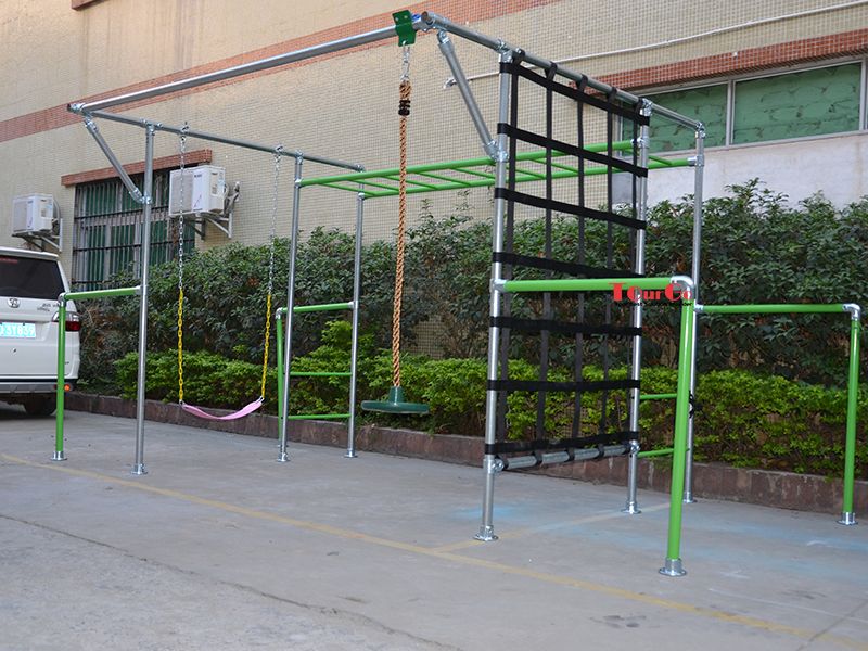 portable outdoor playground backyard monkey bar ninja slackline obstacle course for kids training