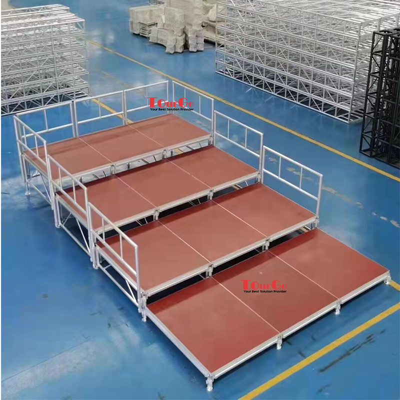 Show Equipment Indoor Outdoor Adjustable Aluminum Mobile Concert Event Roof Truss Staging Platform Portable Stage for Sale