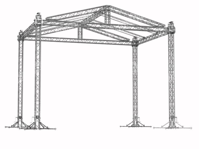 TourGo Roof Truss 8x6m Aluminum Peaked Roof Truss Outdoor Performance Stage Roof Truss