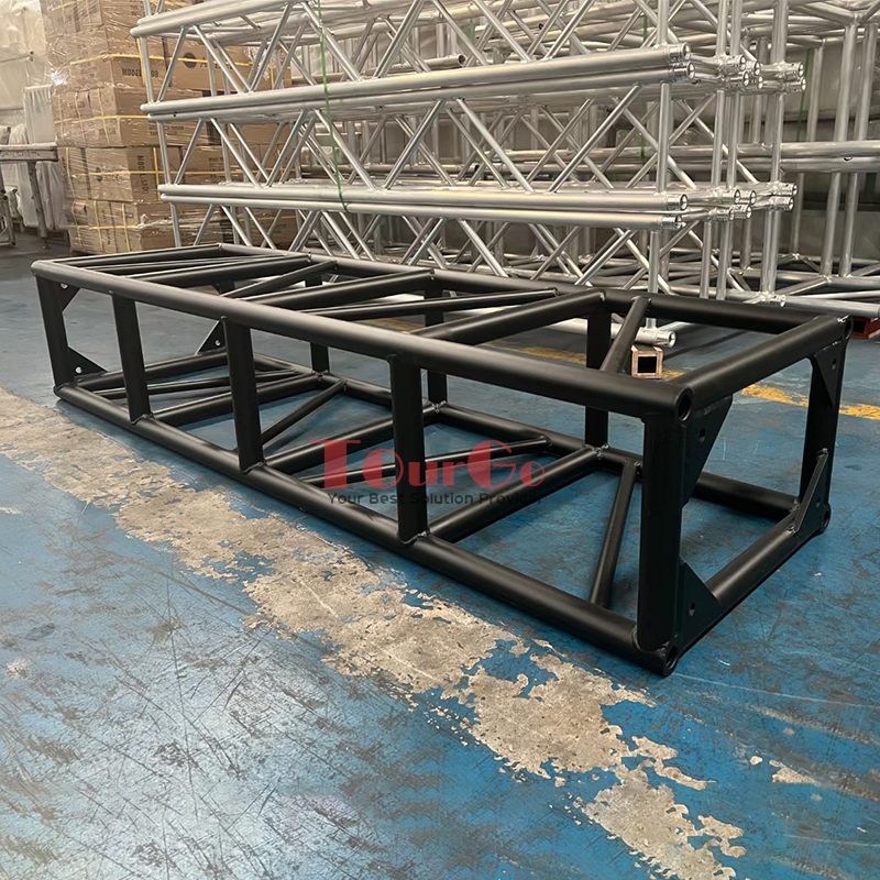 300x400mm light weight heavy loading black aluminum line array led screen lighting stage roof truss for indoor outdoor events