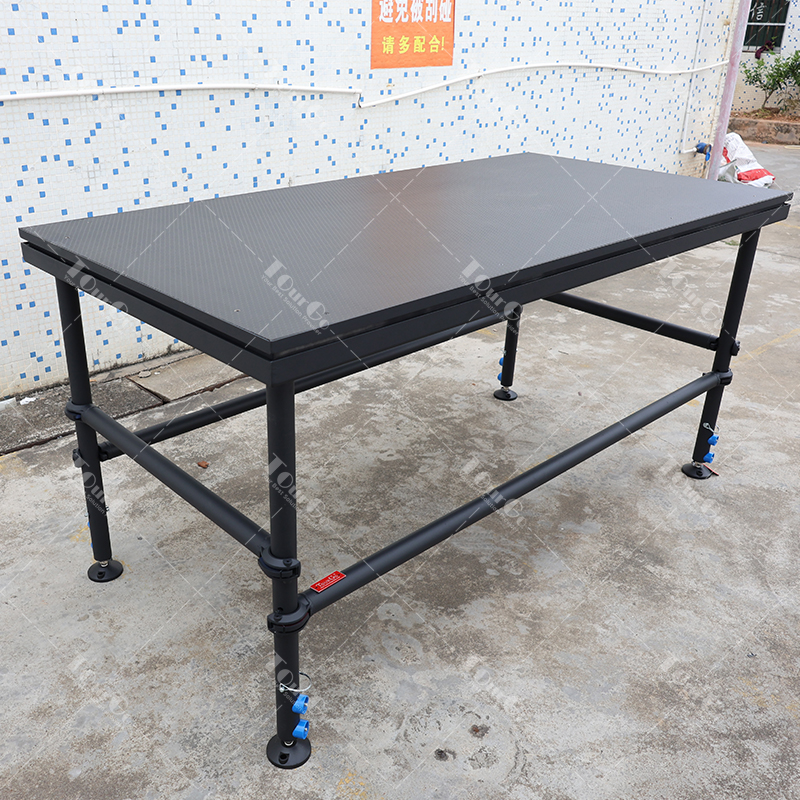 Portable 4x8ft/4x4ft Adjustable Aluminum Plywood Stage for Events and Concerts