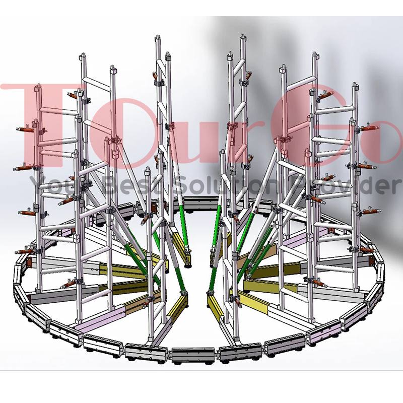 Curved LED Video Wall Ground Support Stacking System