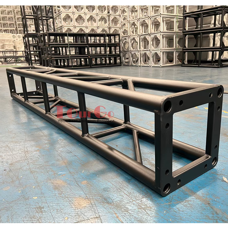 Black Aluminum 6082-T6 300 X 300mm Box Square Led Display Screen Stage Lighting Screw Bolt Type Aluminum Truss for Show Event