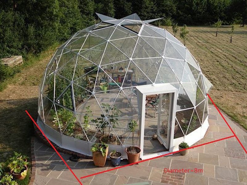 TourGo 8M Transparent PVC Half Dome Tent Geodesic Dome Tent For Greenhouse