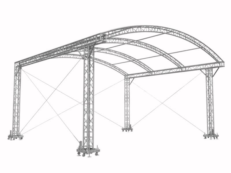 TourGo Aluminum Truss System, Arched Roof System for Concerts, Fashion and Entertainment Shows