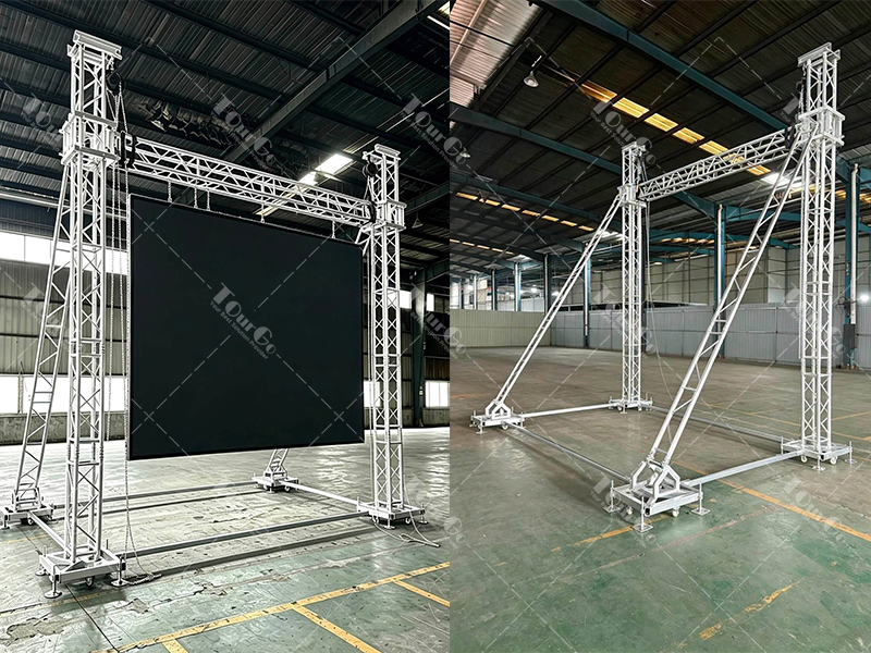 TourGo Easy-to-Assemble Aluminum LED Screen Truss System for Outdoor Concert Display