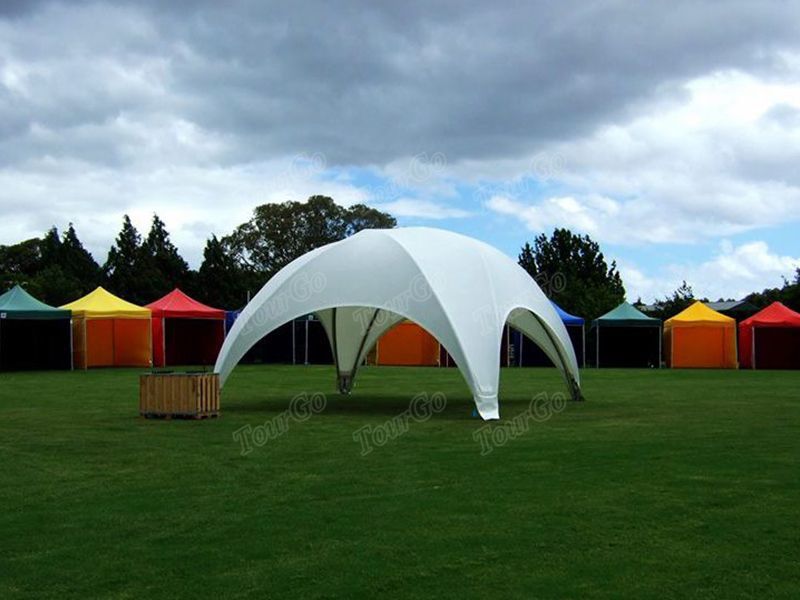 TourGo New Design 5m Diameter Outdoor White Geodesic Camping Dome Family Tent