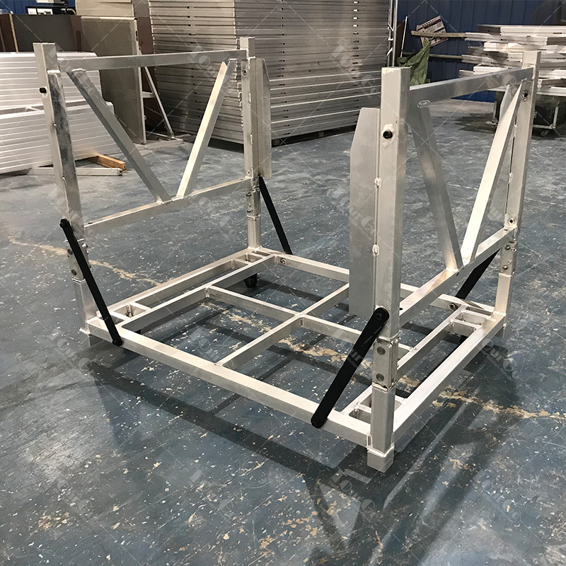 Folding Foldable Aluminum Safety Mojo Barricade Dolly Trolley Concert Style Stage Barrier Cart with Wheels