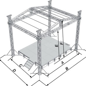 Tourgo Outdoor Concert Stage Roof Truss Aluminum Global Truss Roof System for Big Events