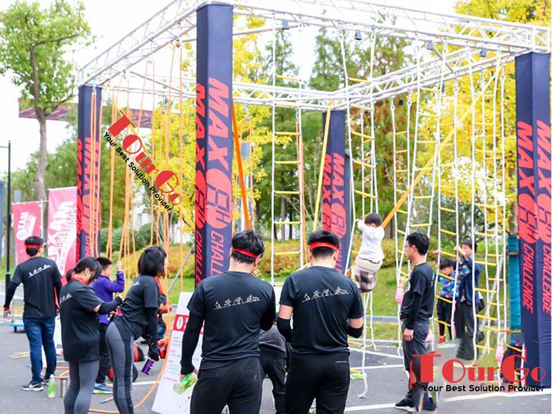 Custom Outdoor Spartan Race Obstacles – A Frame Cargo Net