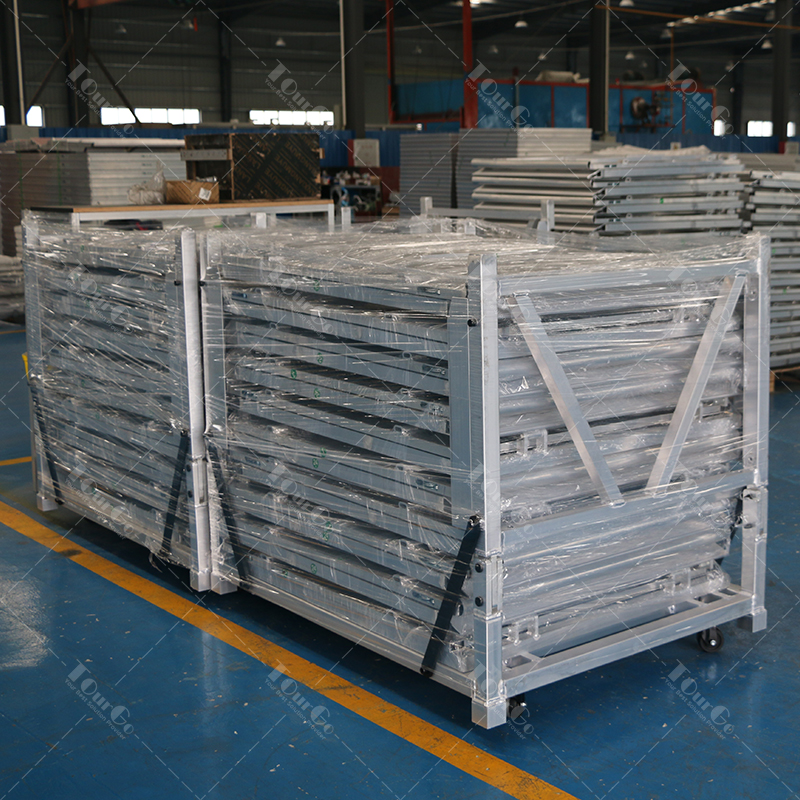 Heavy Duty Aluminum Safety Mojo Barricade Dolly Trolley Concert Crowd Control Stage Barriers Cart with Wheels