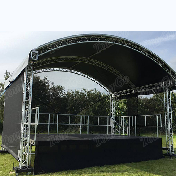 TourGo aluminum circular roof truss with portable stage