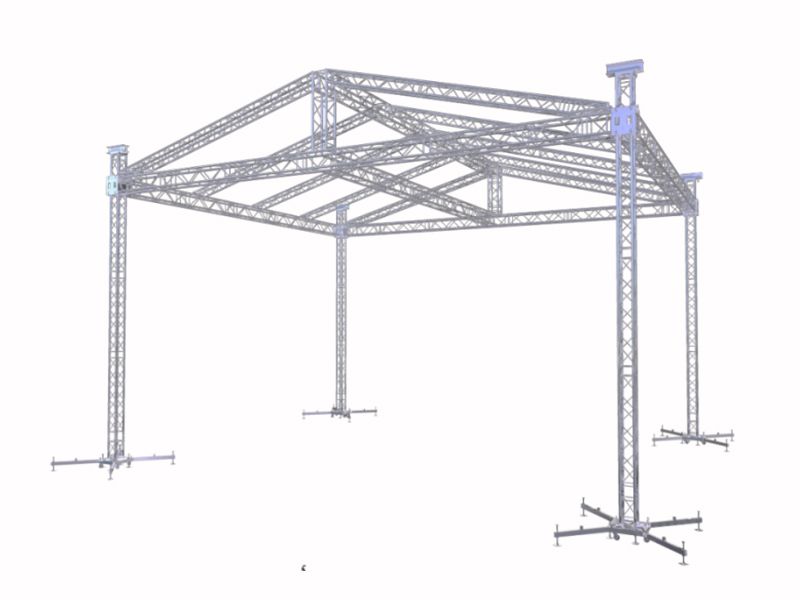 TourGo Aluminum 12X10M Aluminum Stage Truss System, Product Exhibition Stand Outdoor Event Truss