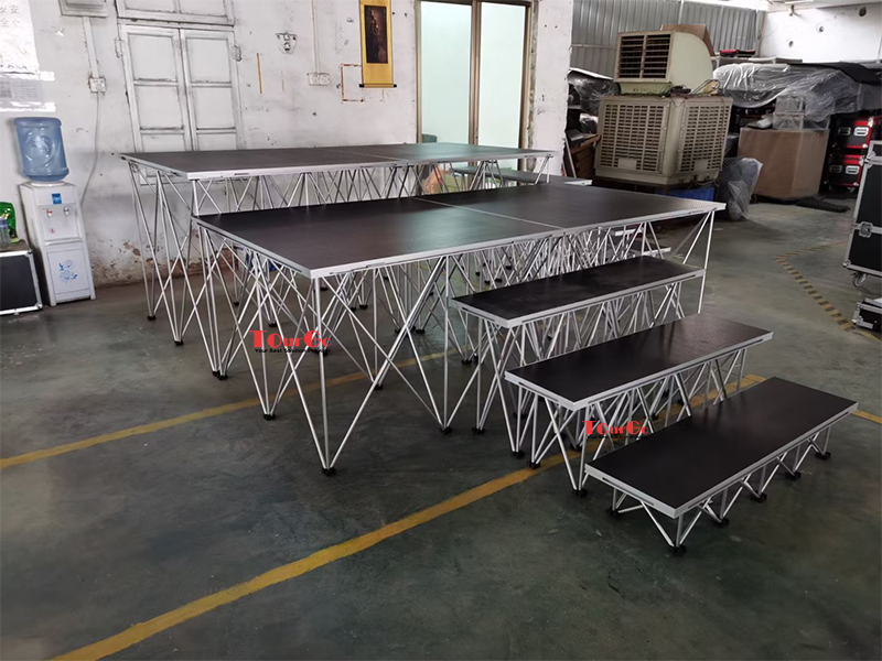 TourGo Quick Assemble Used Aluminum Mobile Portable Event Concert Church Stage for Sale