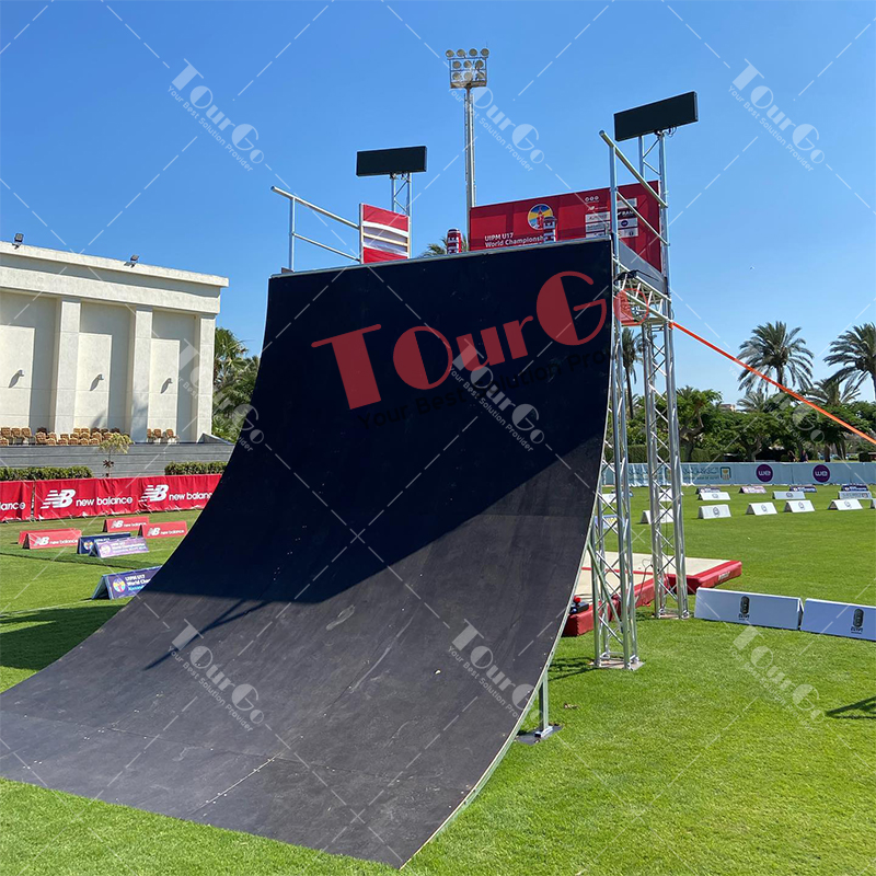 Aluminum Truss Structure Outdoor Adventure American Ninja Warrior Spartan Race Obstacles Warped Wall for Sale