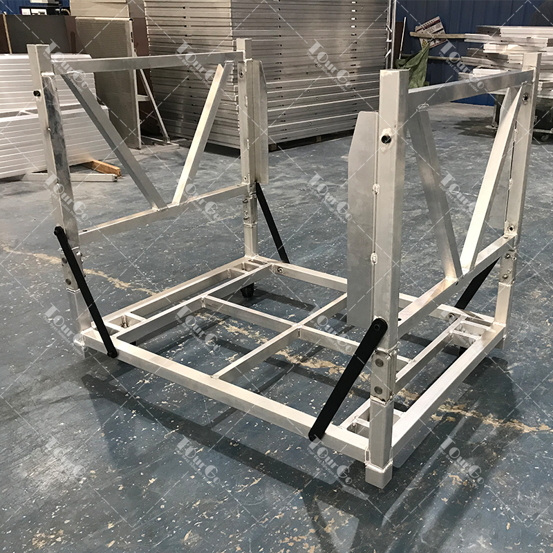 Folding Foldable Stackable Aluminum Construction Concert Stage Barriers Cart with Wheels