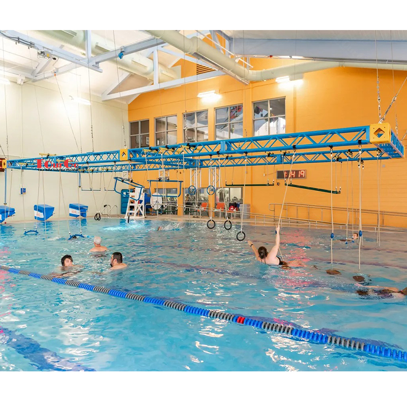 Indoor Portable Mobile Kids Adult Ninja Warrior Obstacle Course in the Swimming Pool
