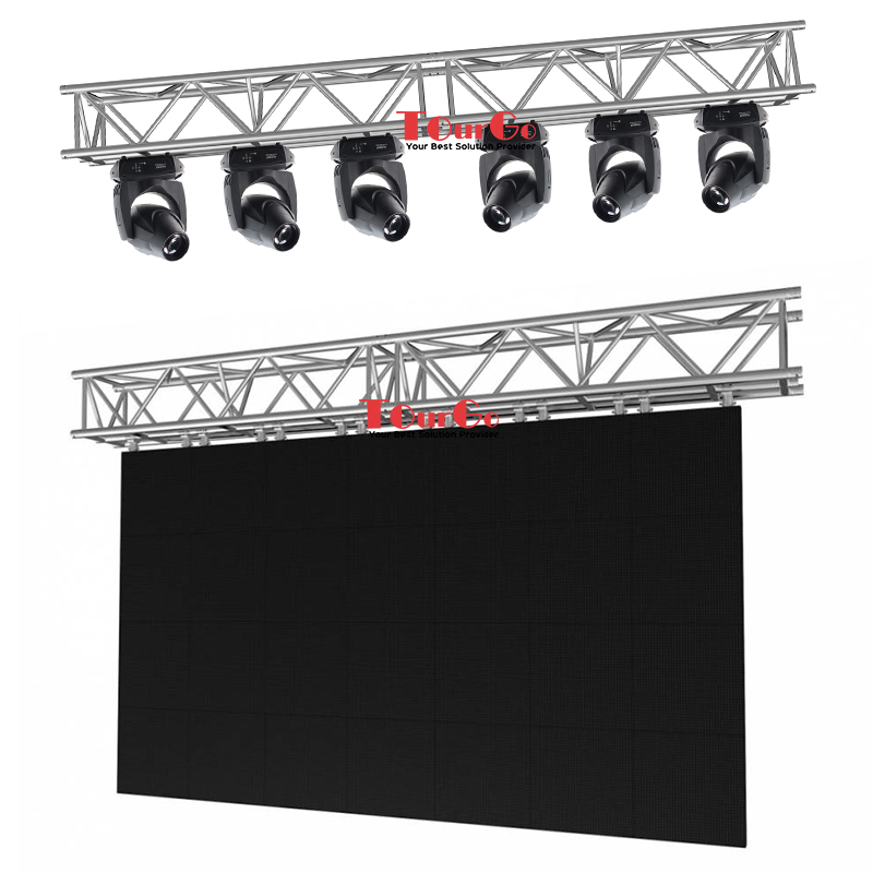 TourGo Aluminum Concert Lighting Truss with Stage Lighting Frame for LED Display