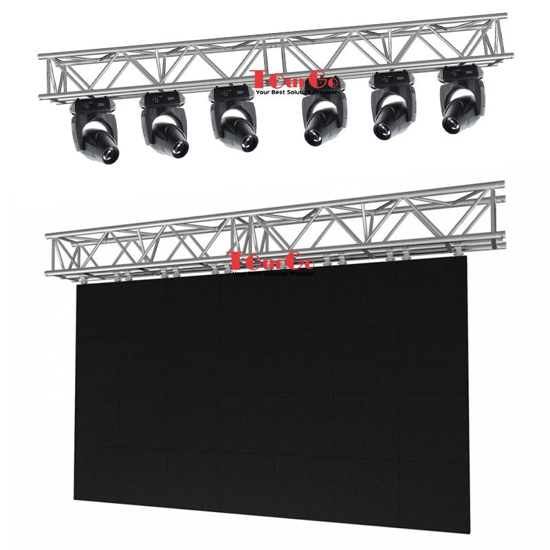 TourGo Black Aluminum Spigot Lighting Truss for LED Screen