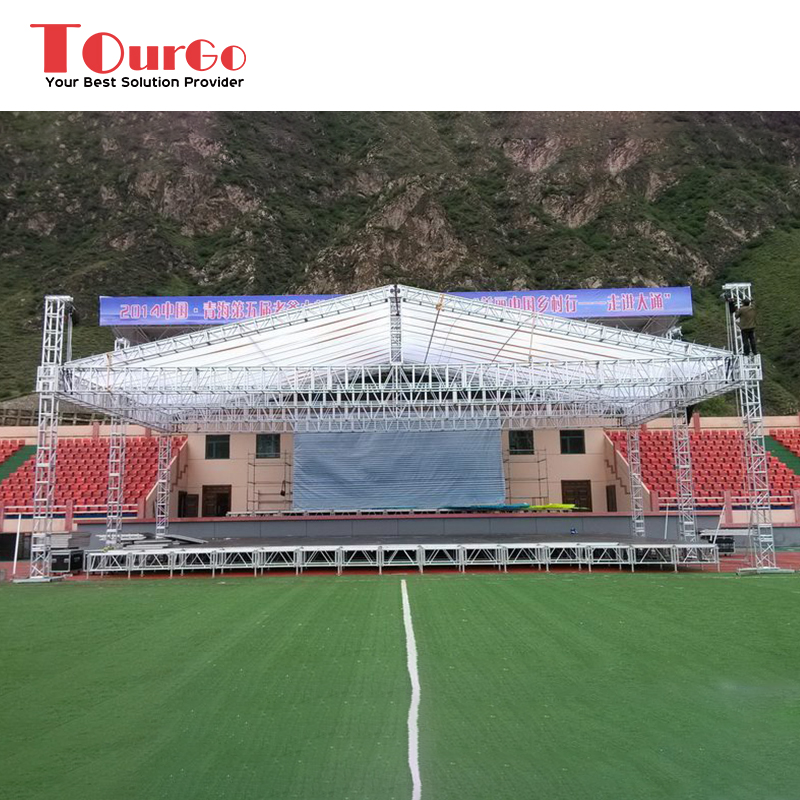 TourGo Aluminum Used Portable Display Truss Stage Lighting Truss with Aluminum Platform for Trade Show