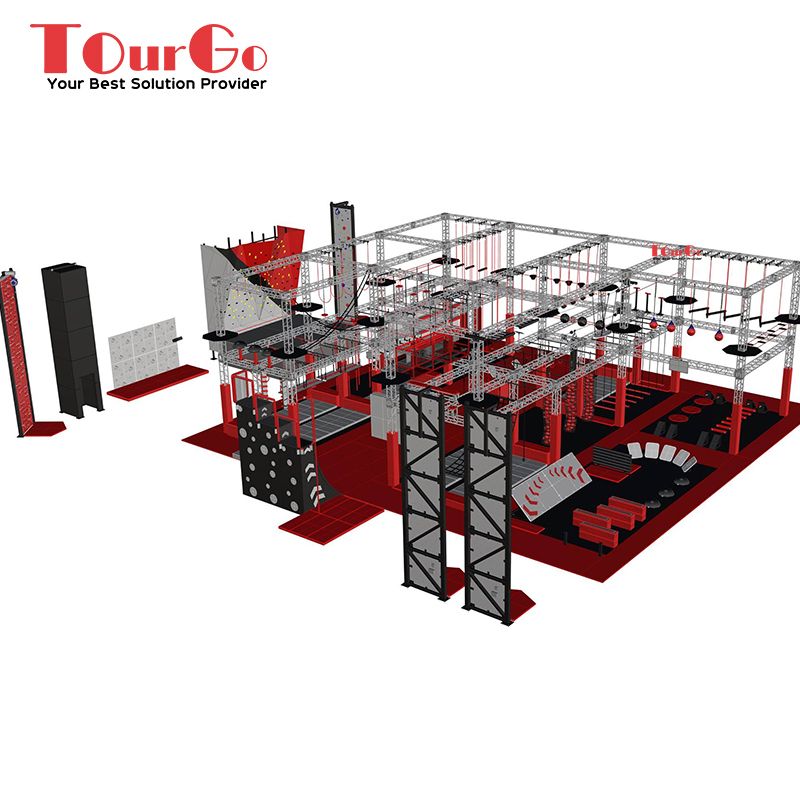 Playground Children Adults Integrated Sports Park Ninja Warrior Obstacle Course Trampoline Park