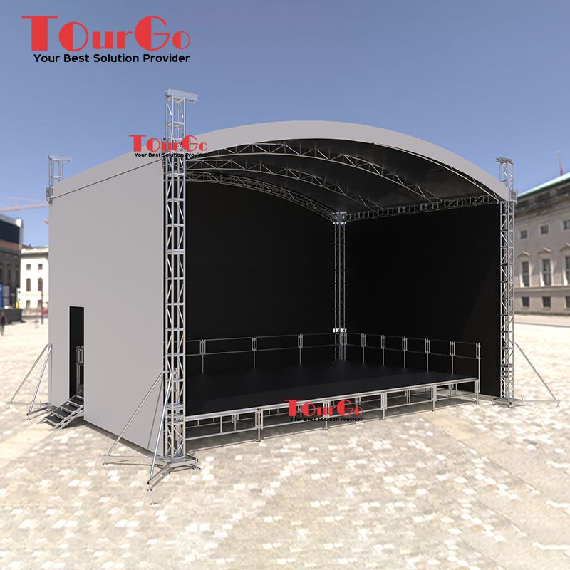 Tourgo Outdoor Event Aluminum Curved Concert Stage Roof Truss With