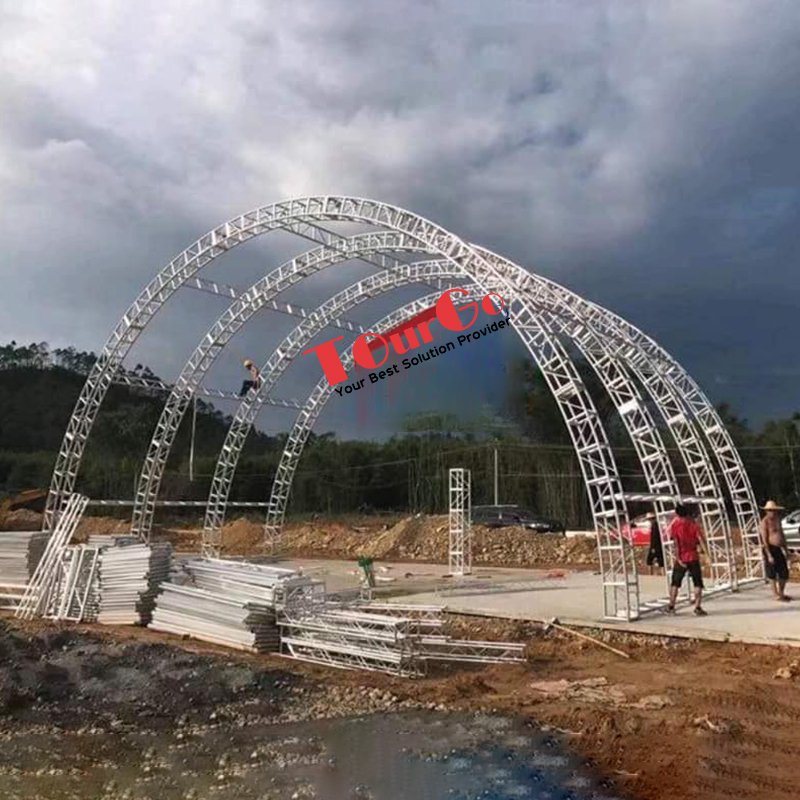 TourGo Aluminum Event Stage Curved C-Channel Roof Truss