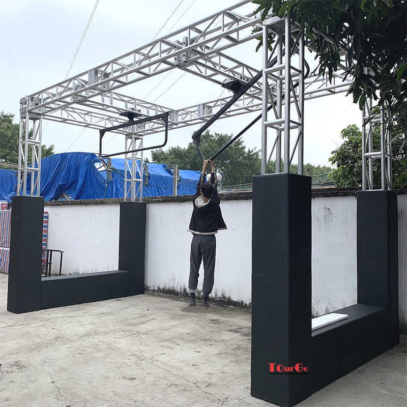 Ninja Warrior Course Outdoor Indoor Gym Equipment Public Exercise Trampoline Ninja Warrior Obstacle Tilting Frame