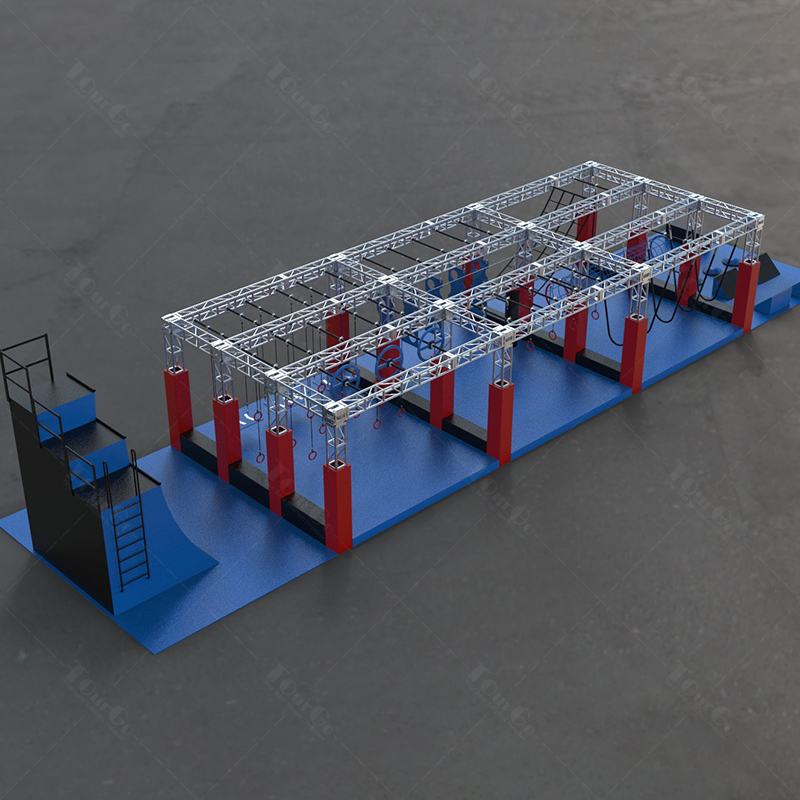 American Ninja Warrior Course with Ninja Obstacles and Mats