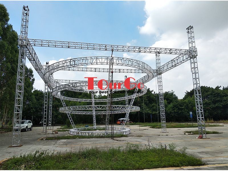 Outdoor Concert Stage Display Truss System with Aluminum Circle Truss Roofing