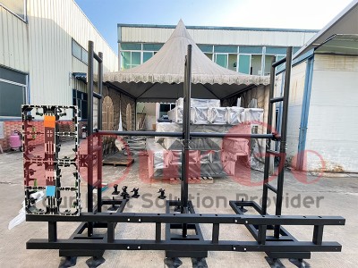 Custom LED video wall ground support stack system with custom height off the ground