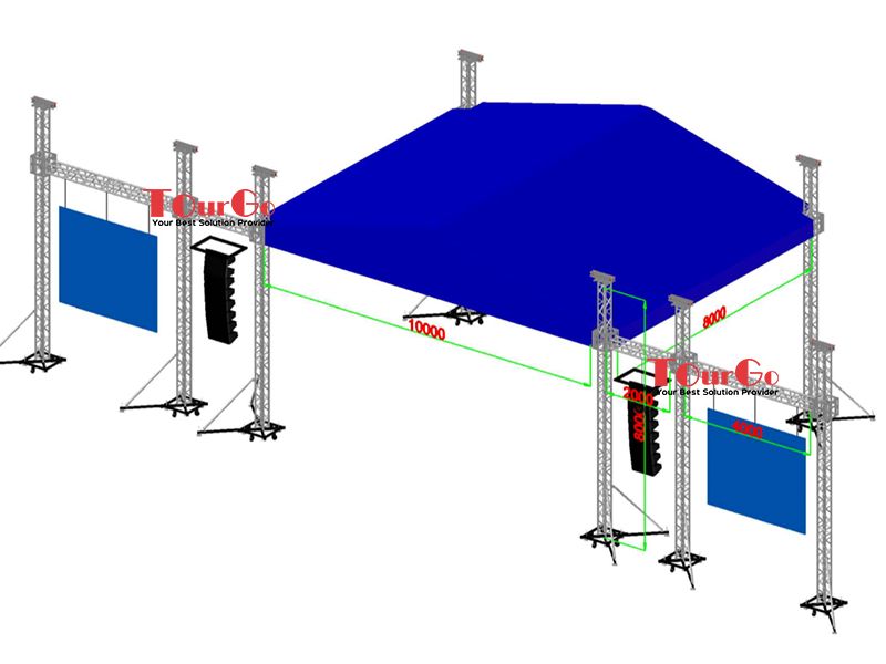 TourGo Big Outdoor Event Stage Truss with LED and Speaker Wall South Africa