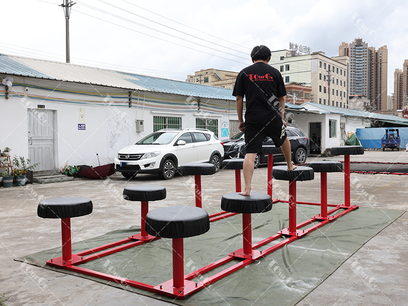 OCR 100m obstacle course ninja parkour training equipment Island Steps for kids
