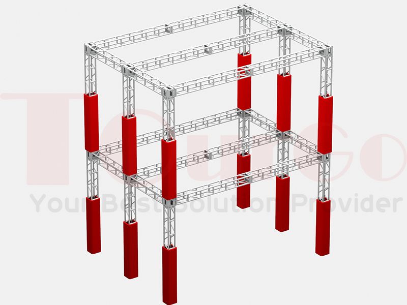 TourGo Multi Level Aluminum Ninja Warrior Truss Structure-2x1x2