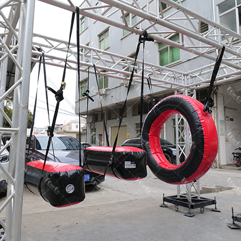 inflatable parkour obstacle course trampoline park indoor outdoor gym kids ninja warrior hanging obstacle course equipment